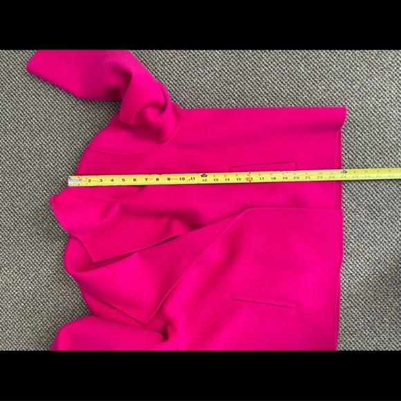 Hot Pink Wing Collar Wool Jacket - Solid - Open Front - Bright - Picture 11 of 16